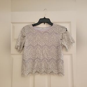 Lace Purple Gray Top Size XS